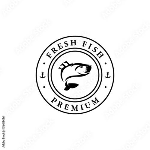 Fresh fish premium logo design template