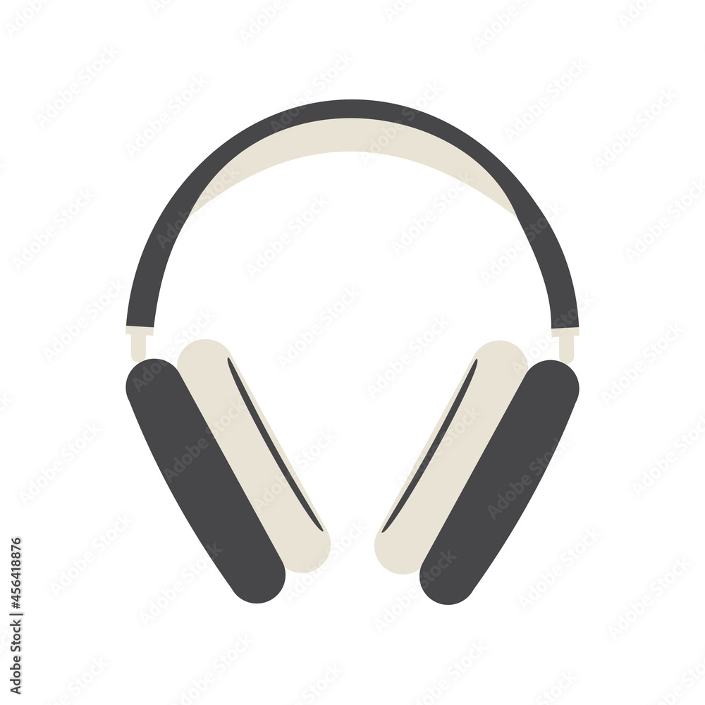 On-ear headphones on a white background for listening to music. On-ear headphones on a white background for listening to music.