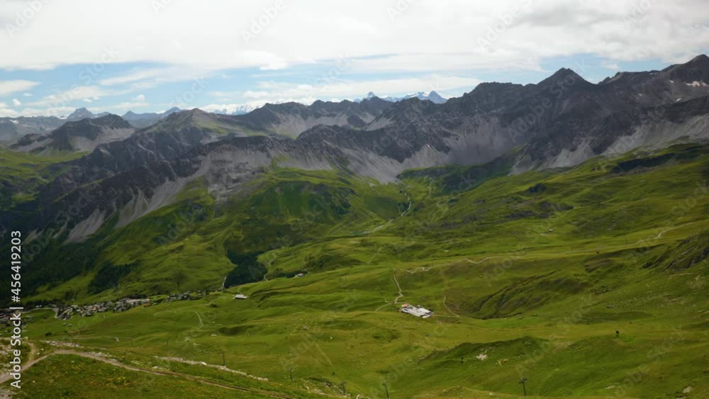 View over the beautiful mountain landscape around Arosa, Switzerland. View over the beautiful mountain landscape around Arosa, Switzerland.