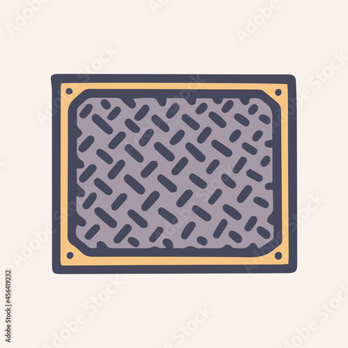 Ventilation grill color vector doodle simple icon