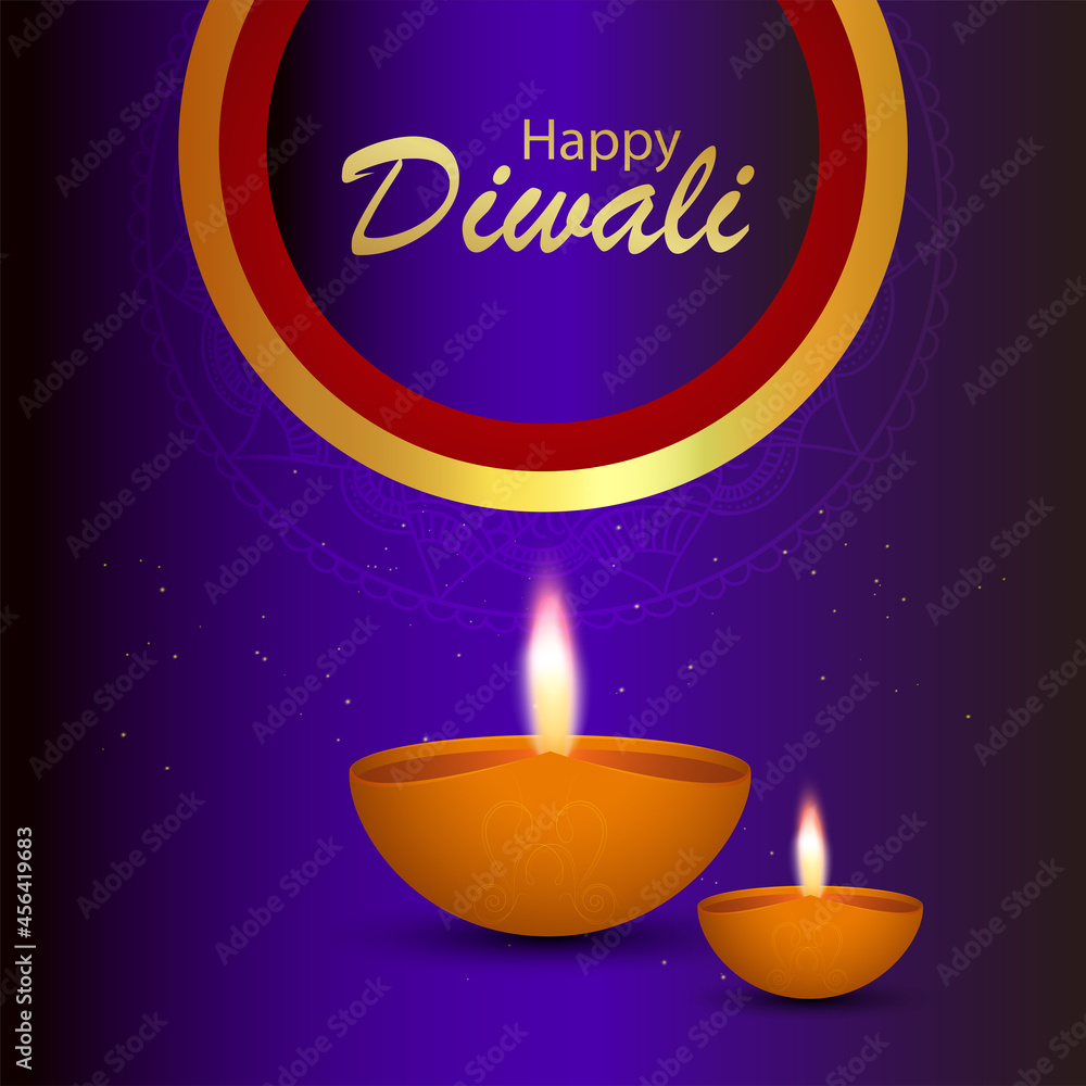 Naklejka premium Creative vector illustration of happy diwali celebration background