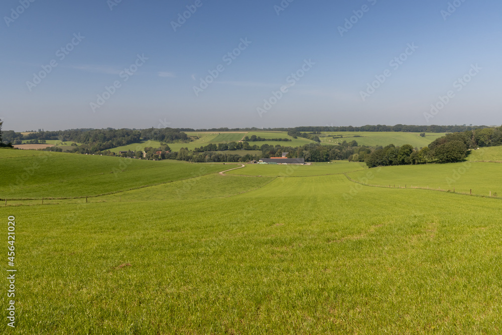 Southern Limburg landscape with green fields and flowing hills