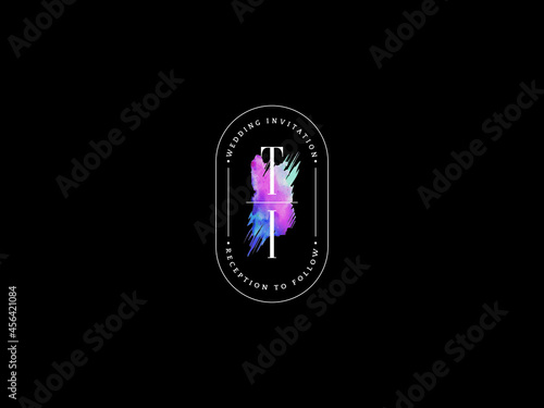 Letter TI T&I Logo, Creative ti Logo Letter Vector Stock for floral wedding, anniversary celebration