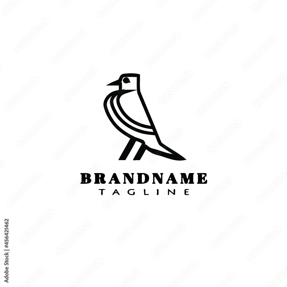 animal bird logo cartoon icon design template black isolated vector illustration