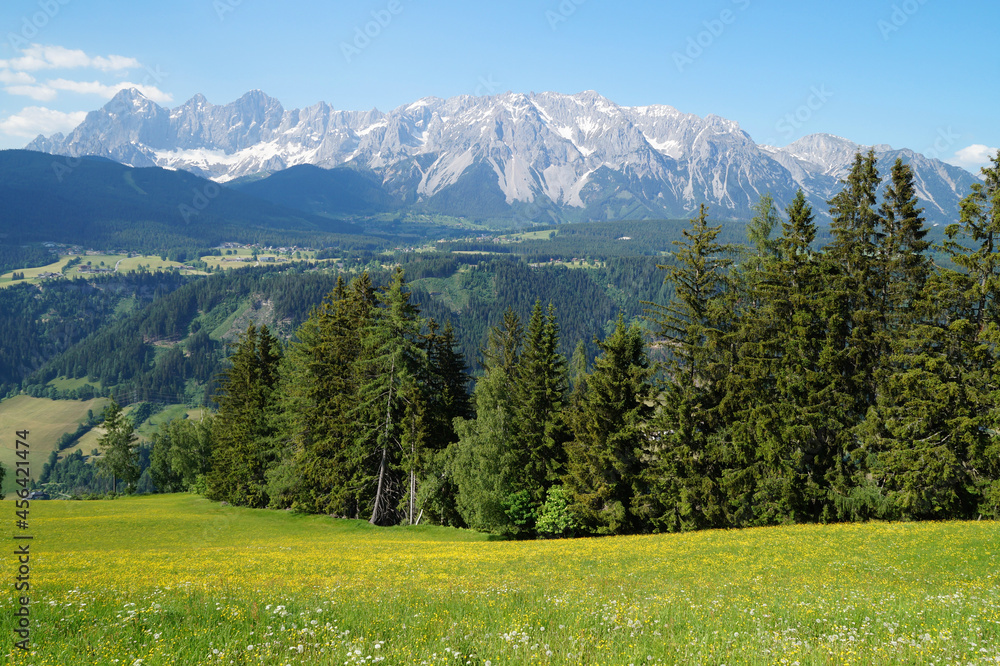 beautiful alpine landscape of the Schladming-Dachstein region in Austria (Styria region)