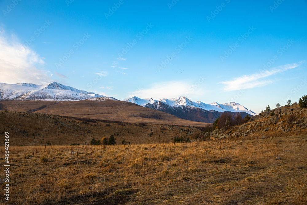 snow covered mountains