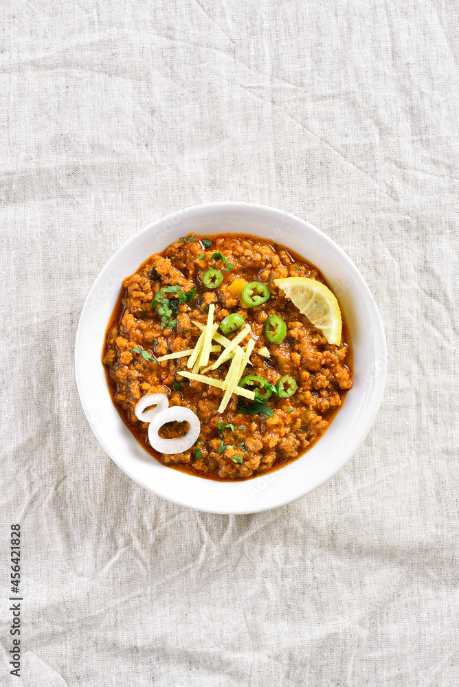 Keema curry in bowl Keema curry in bowl