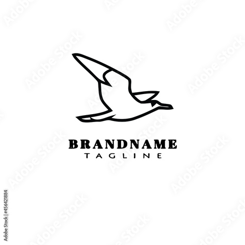 bird logo cartoon icon animal template black isolated vector illustration