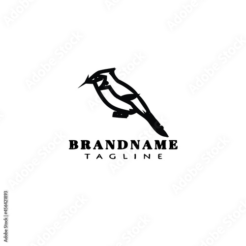 bird logo cartoon icon design animal black isolated vector illustration