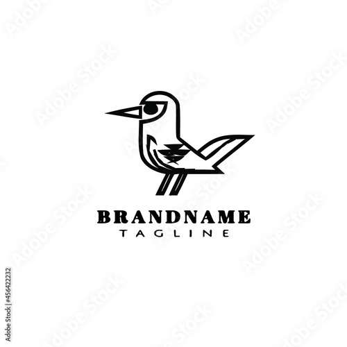 simple bird logo cartoon icon design template black isolated vector illustration