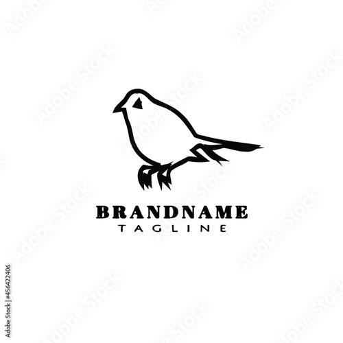 bird logo cartoon icon design template black isolated illustration