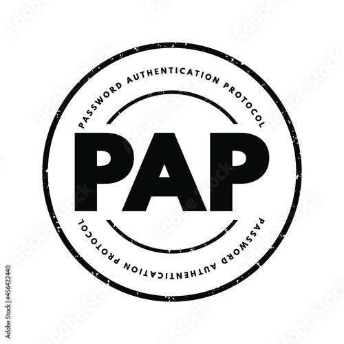 PAP - Password Authentication Protocol acronym, technology concept background