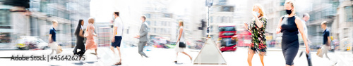 Walking people blur wide background. Lots of people walking in the City. Business concept illustration, business people, modern life style