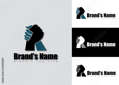 simple r letter alphabet abstract icon or vector graphics logo template, abstract hands promise collaboration logo icon, r letter alphabet handshake unity partnership teamwork promise trust icon logo