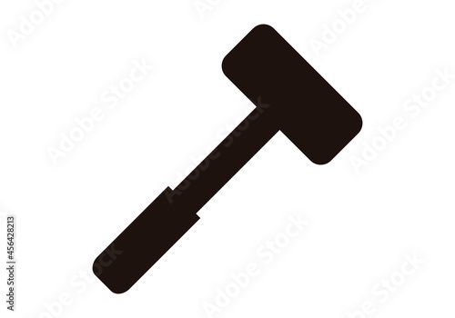 Icono negro de martillo en fondo blanco.
