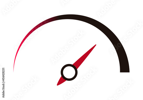 Icono negro de indicador de velocidad en fondo blanco.