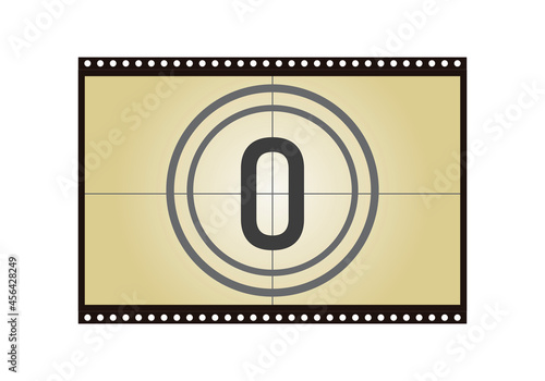 Icono de película de cine antiguo con cuenta atrás.
