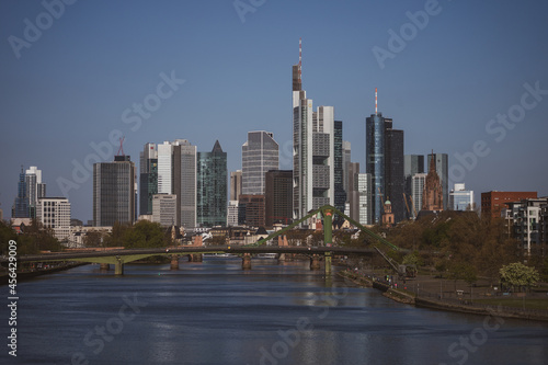 FRANKFURT am MAIN   APRIL 24  2021  view of Frankfurt  with skyscrapers