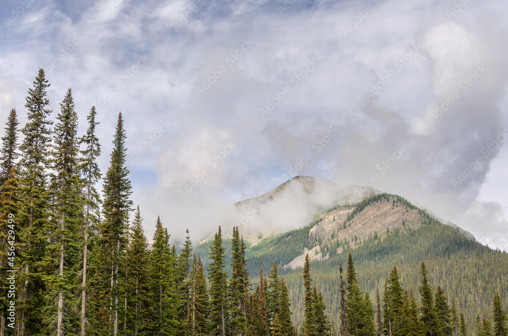 Lake Louise in cloudy day in summer in Banff National Park, Alberta, Canada Lake Louise in cloudy day in summer in Banff National Park, Alberta, Canada