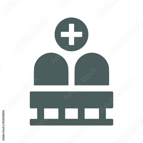Clinic, doctors, waiting room icon. Gray vector graphics.