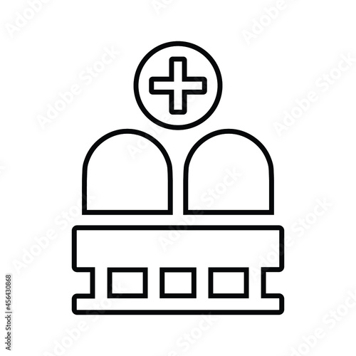 Clinic, doctors, waiting room line icon. Outline vector.