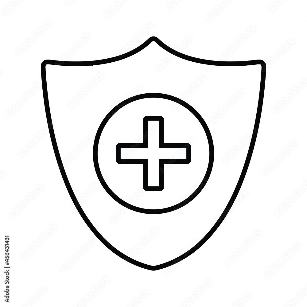 Healthy, protect, shield line icon. Outline vector. Healthy, protect, shield line icon. Outline vector.