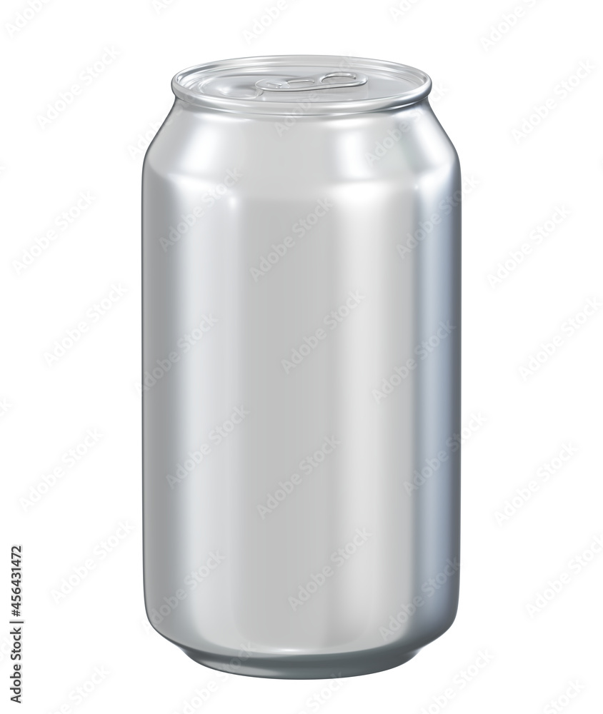 Realistic 3D illustration of the blank aluminum alcohol or soft drink tin can isolated on white Realistic 3D illustration of the blank aluminum alcohol or soft drink tin can isolated on white