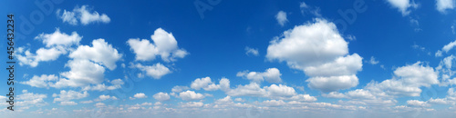 Panorama Blue sky and white clouds. Bfluffy cloud in the blue sky background