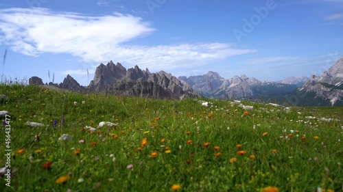 national nature park tre cime in the dolomites alps beautiful nature of italy photo