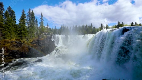  slow motion video ristafallet waterfall in the western part of jamtland is listed 