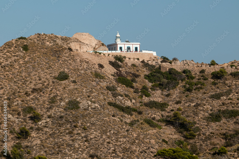 views of El Albir Lighthouse in Sierra Helada, next to Benidorm, in Alicante