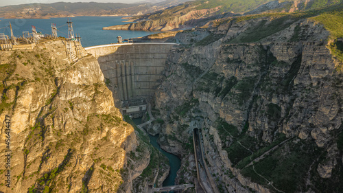 Obraz na płótnie hydroelectric station on the Sulak river. Dagestan. May 2021 w salonie