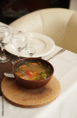 Georgian national food soup hashlama	