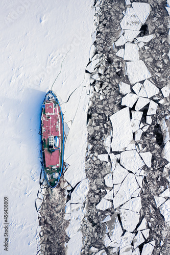 Icebreaker in winter on Vis...