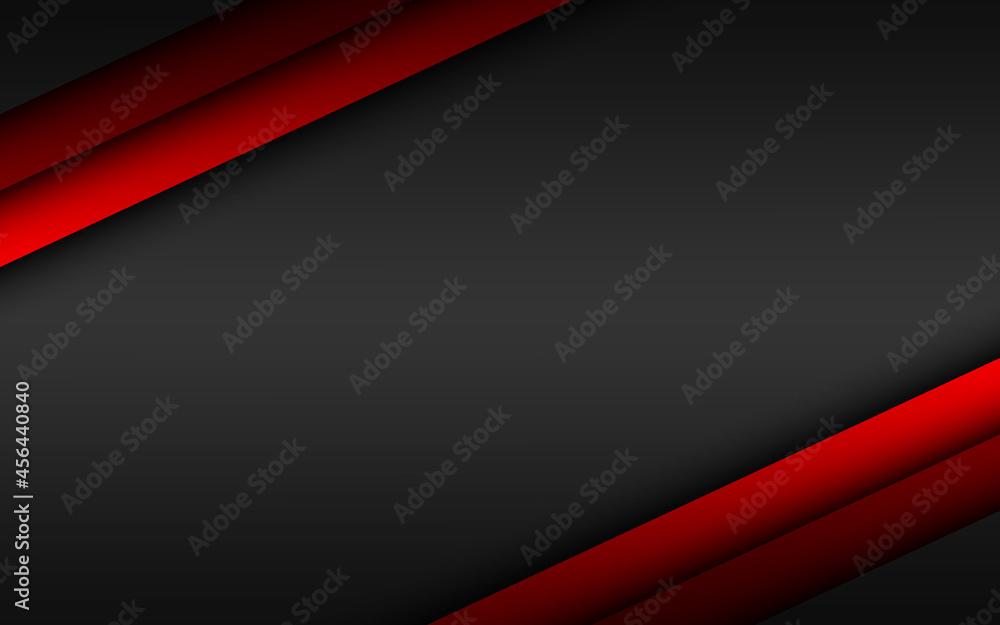 Abstact red line vector background. Overlap layers on black background with free space for your design