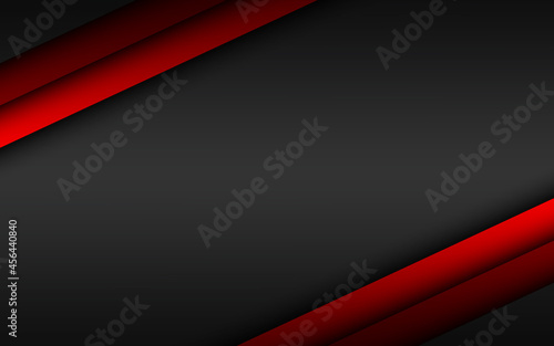 Abstact red line vector background. Overlap layers on black background with free space for your design