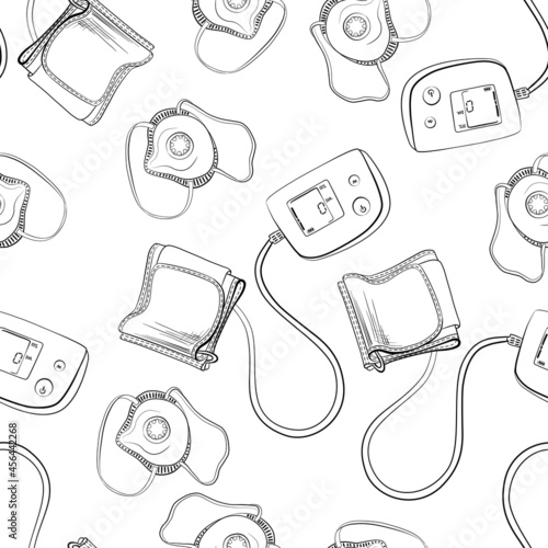 Blood pressure meters and medical respirator. Vector drawing. A medical device. Vector illustration