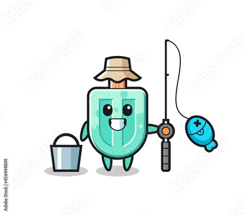 Mascot character of popsicles as a fisherman