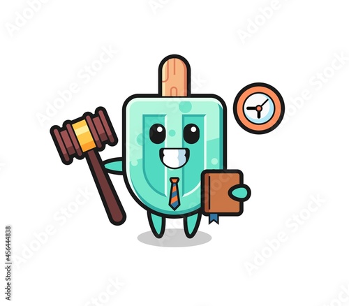 Mascot cartoon of popsicles as a judge