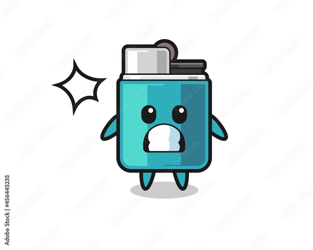 lighter character cartoon with shocked gesture lighter character cartoon with shocked gesture