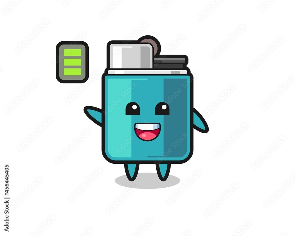 lighter mascot character with energetic gesture lighter mascot character with energetic gesture