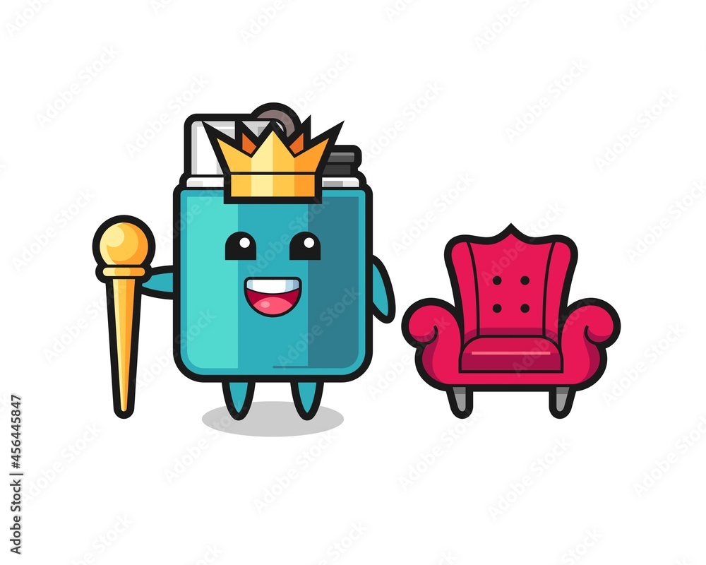 Mascot cartoon of lighter as a king Mascot cartoon of lighter as a king