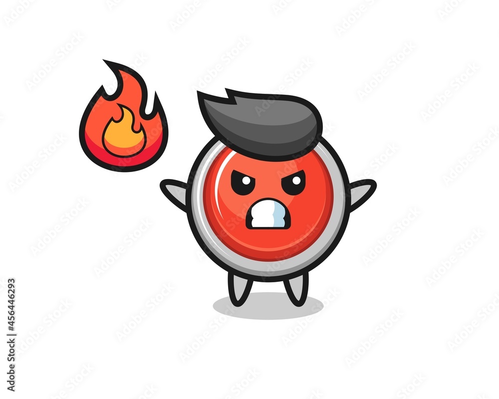 emergency panic button character cartoon with angry gesture emergency panic button character cartoon with angry gesture