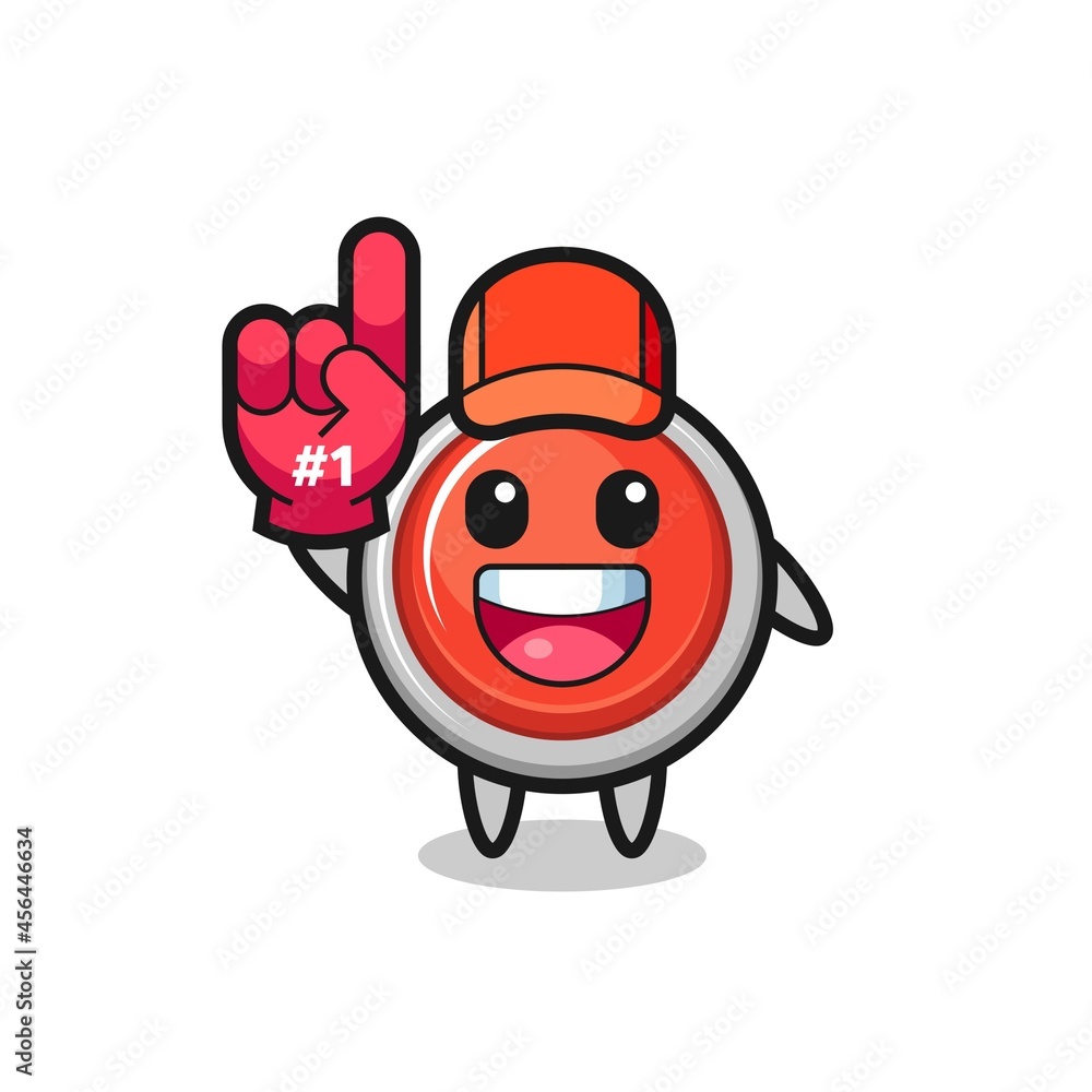 emergency panic button illustration cartoon with number 1 fans glove emergency panic button illustration cartoon with number 1 fans glove