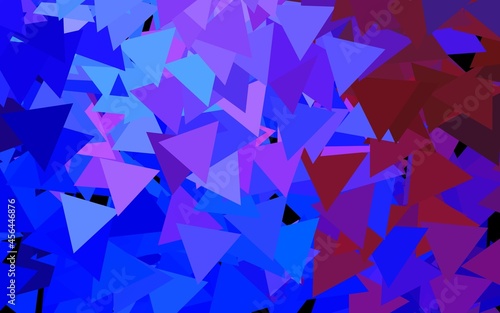 Dark Blue, Red vector layout with lines, triangles.