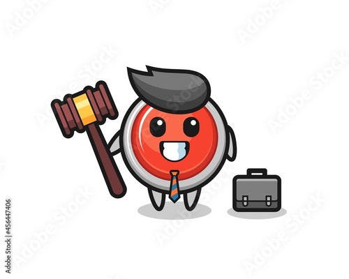 Illustration of emergency panic button mascot as a lawyer