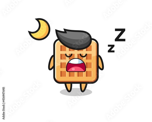 waffle character illustration sleeping at night