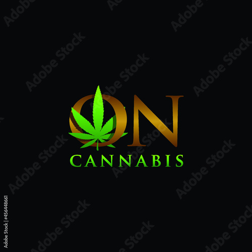 letters ON cannabis logo design