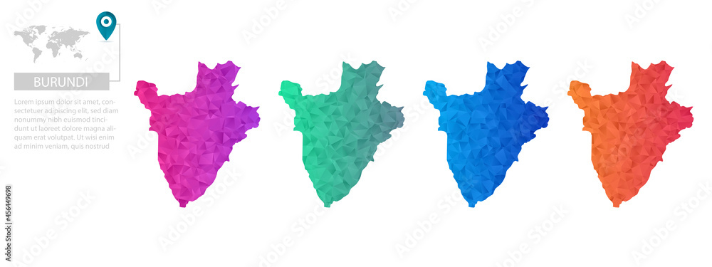 Set of vector polygonal Wales maps. Bright gradient map of country in low poly style. Multicolored country map in geometric style for your infographics, polygonal design for your ,Vector eps10