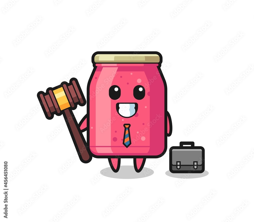 Illustration of strawberry jam mascot as a lawyer Illustration of strawberry jam mascot as a lawyer